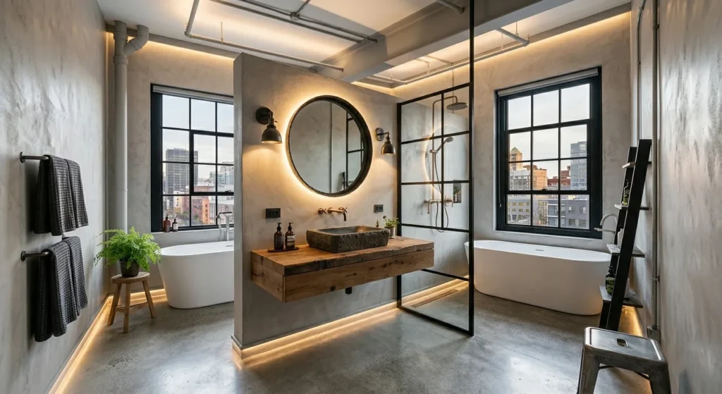 baños de estilo industrial